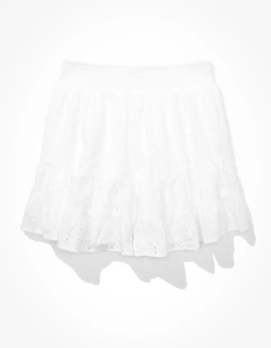 Jupes American Eagle AE Tiered Mini Blanche Femme | SJM-09966560